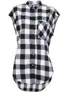 Nsf Oversized Sleeveless Check Shirt, Women's, Size: S, Black, Cotton