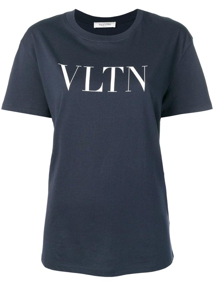Valentino Logo Printed T-shirt - Blue