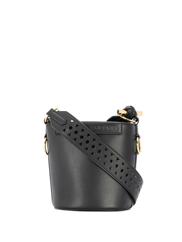 Stella Mccartney Laser-cut Strap Bucket Bag - Black