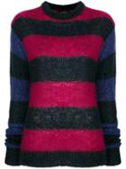 Rokh Elongated Sleeves Striped Jumper - Blue