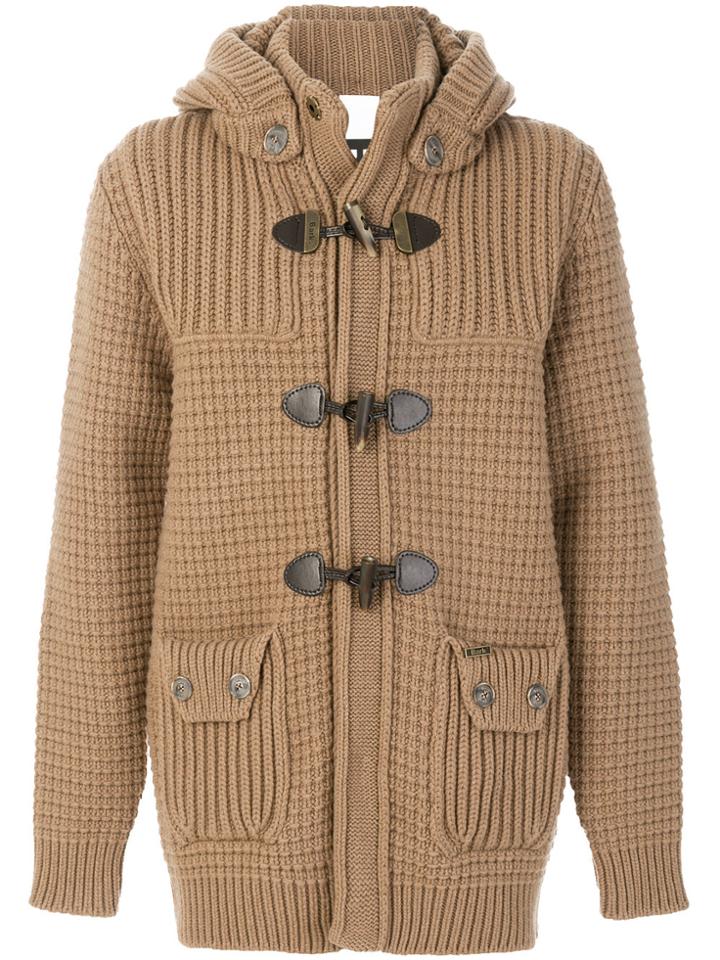 Bark Detachable Hood Knitted Jacket - Nude & Neutrals