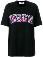 Msgm Front Logo Loose T-shirt - Black