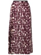 Victoria Victoria Beckham Pleated Midi Skirt - Pink & Purple