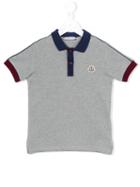 Moncler Kids - Contrast Collar Polo Shirt - Kids - Cotton - 6 Yrs, Boy's, Grey