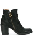Fiorentini + Baker Crease Effect Zip Ankle Boots - Black
