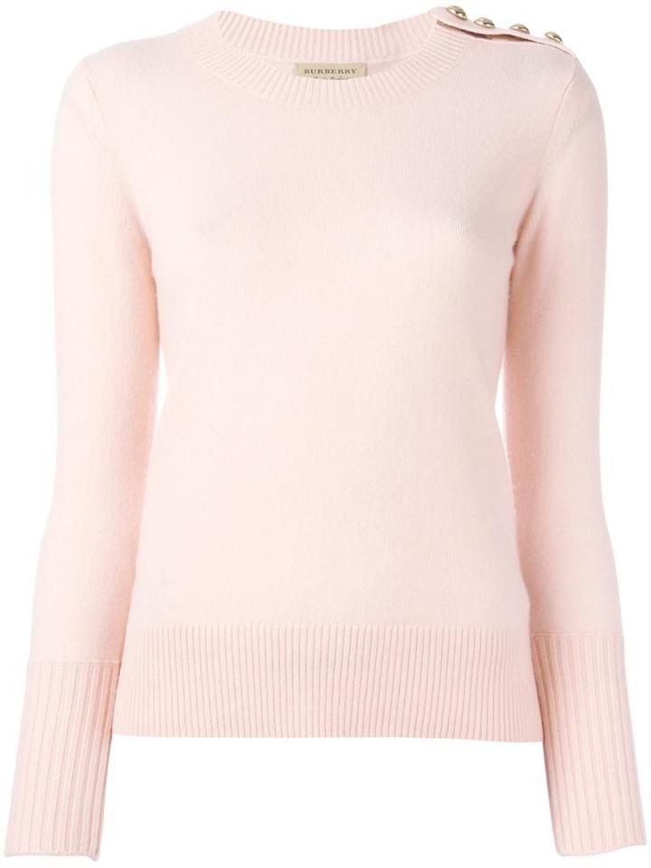 Burberry Round Neck Jumper, Women's, Size: Xl, Pink/purple, Cashmere