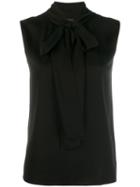 Theory Tie Neck Blouse - Black