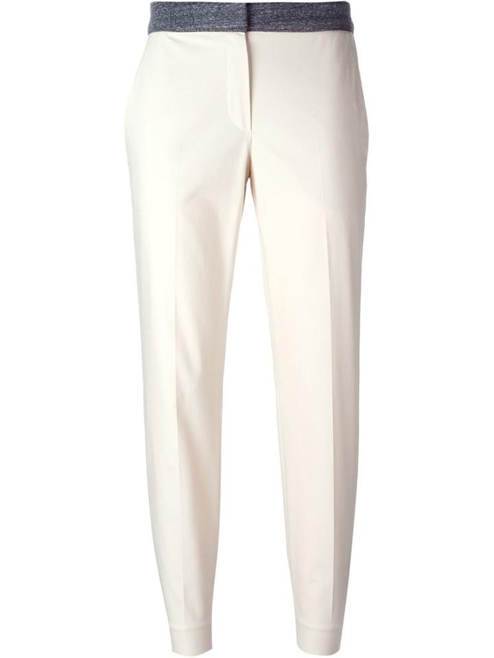 Brunello Cucinelli Contrast Waist Cuffed Cropped Trousers