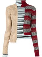Maison Margiela Contrast Panel Sweater, Women's, Size: Medium, Cotton/acrylic/polyamide/wool