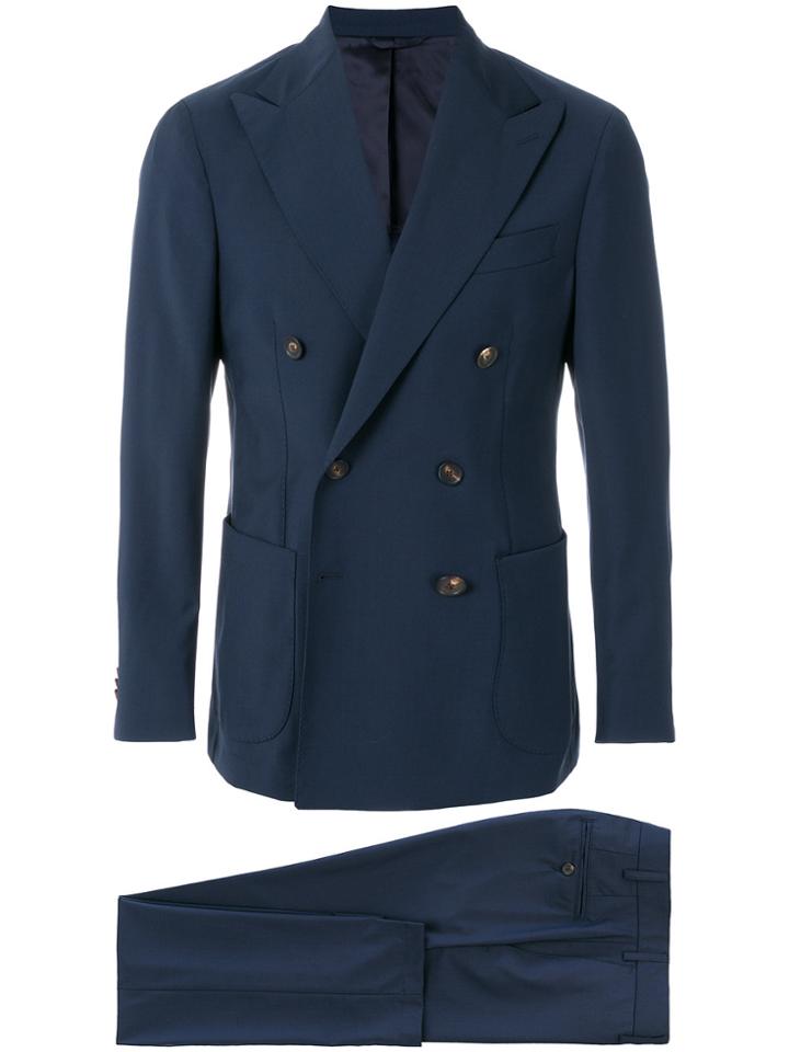 Doppiaa Double Breasted Two Piece Suit - Blue