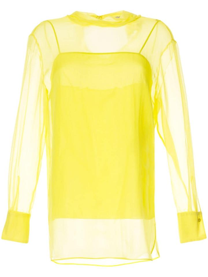 Emilio Pucci Bright Yellow Translucid Blouse