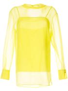 Emilio Pucci Bright Yellow Translucid Blouse
