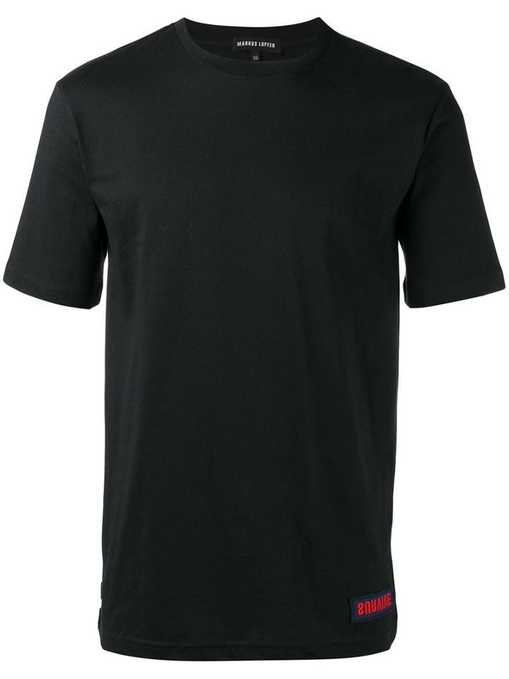 Markus Lupfer Striped Detail T-shirt, Men's, Size: Medium, Black, Cotton