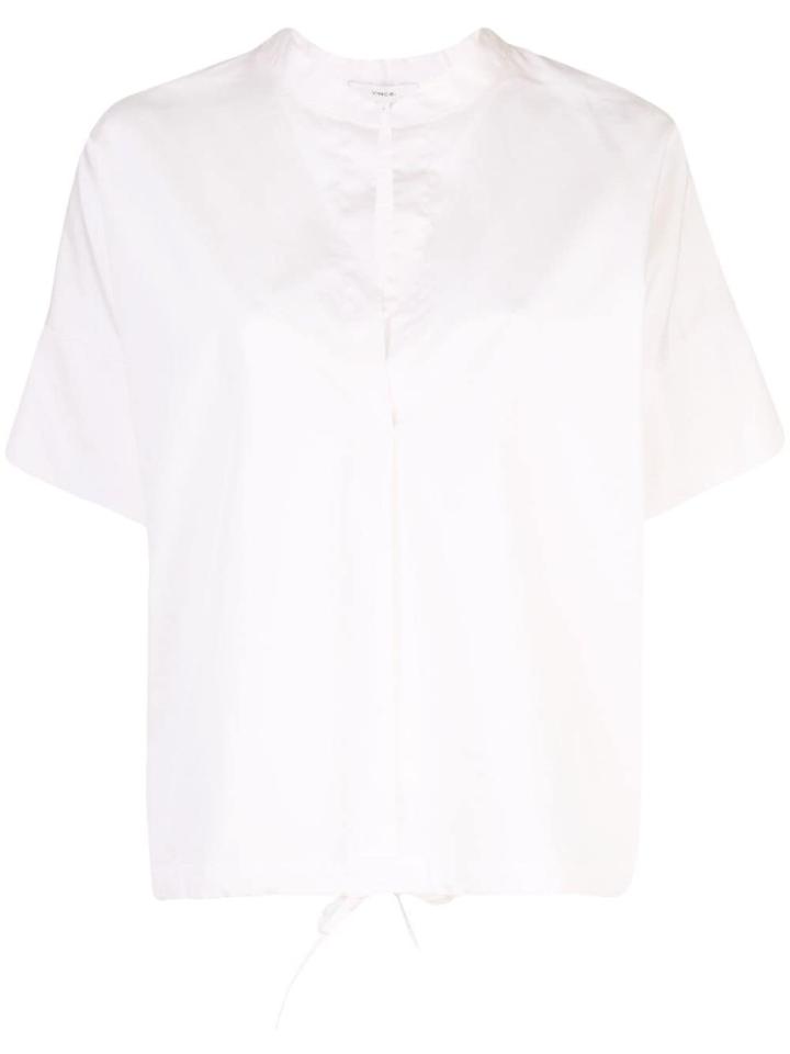 Vince Drawstring Popover Blouse - White