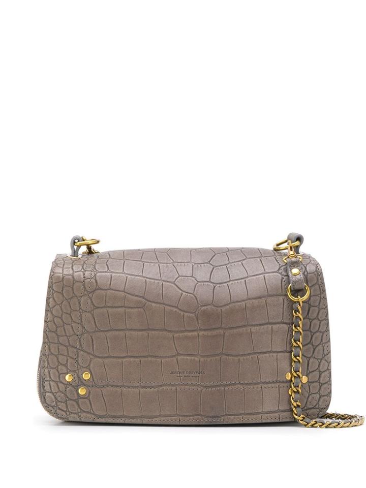 Jérôme Dreyfuss Bobi Croc Crossbody Bag - Grey