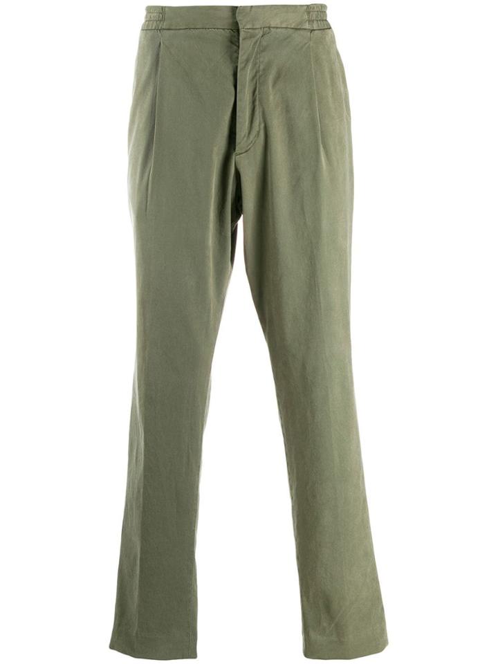 Officine Generale Elasticated Waist Trousers - Green