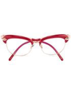 Pomellato Oversized Frame Glasses, Red, Acetate/metal