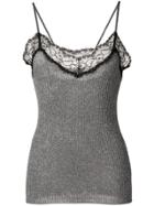 Liu Jo Lace Detailed Slip Top - Grey