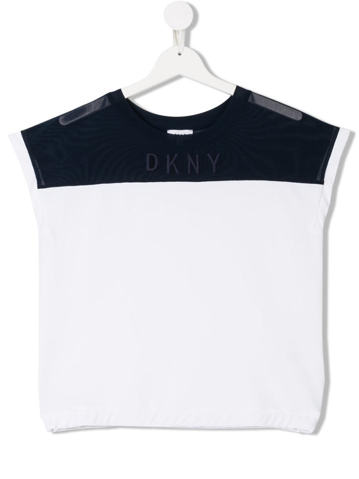 Dkny Kids Teen Sleeveless Logo T-shirt - White