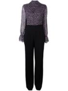 Diane Von Furstenberg Printed Top Jumpsuit, Women's, Size: 6, Black, Silk/polyester