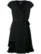 Cavalli Class Pleated Trim Wrap Dress - Black