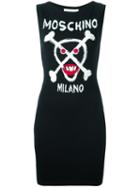 Moschino Skull Intarsia Knitted Dress, Women's, Size: 42, Black, Virgin Wool