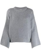 Fine Edge Bell Sleeve Sweater - Grey