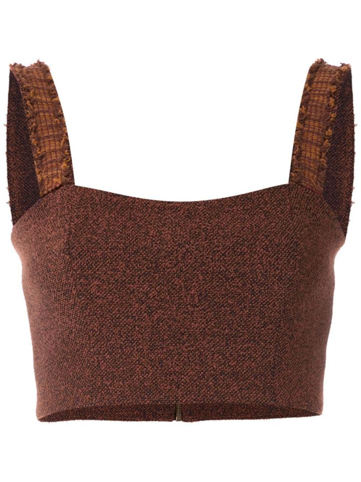 Framed Top Cropped Match Framed - Brown