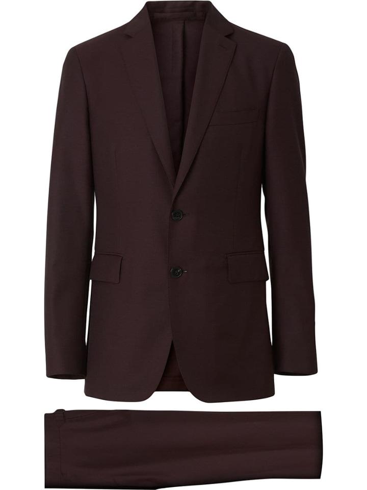 Burberry Slim Fit Wool Mohair Silk Suit - Red