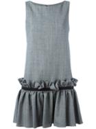 Osman 'semiha' Ruffled Hem Dress, Women's, Size: 8, Grey, Wool