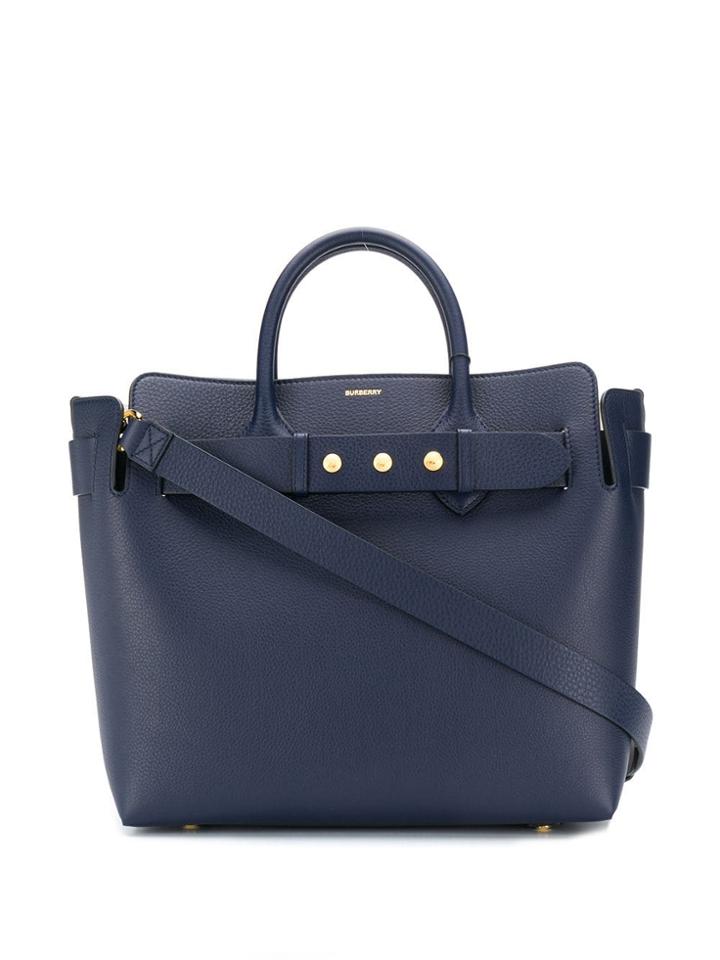 Burberry Small Triple Stud Belt Tote - Blue