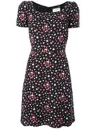 Saint Laurent Star Print Tea Dress, Women's, Size: 36, Black, Viscose/silk