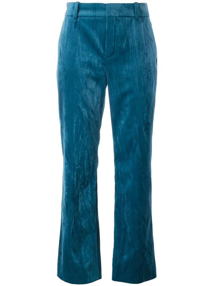 Lanvin Straight Fit Trousers, Women's, Size: 38, Blue, Cotton/viscose