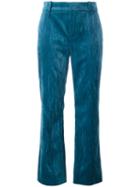 Lanvin Straight Fit Trousers, Women's, Size: 38, Blue, Cotton/viscose