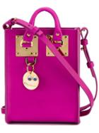 Sophie Hulme Micro 'albion' Crossbody Bag, Women's, Pink/purple, Leather/metal