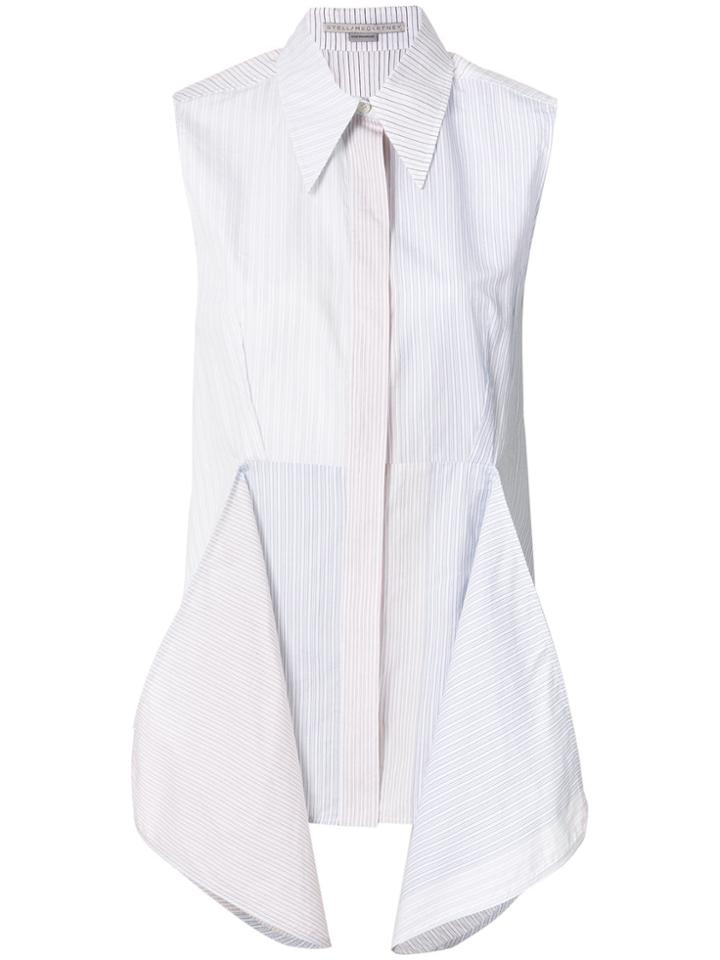 Stella Mccartney Striped Draped Detail Shirt - White