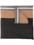 Ermenegildo Zegna Stripe Colour-block Scarf - Grey