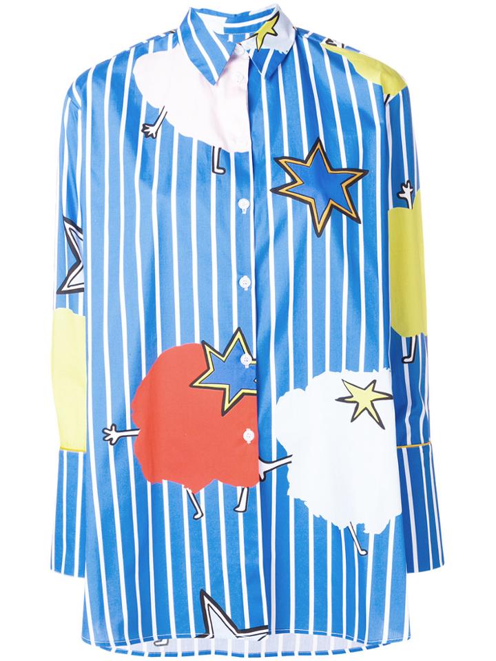 Mira Mikati Oversized Print Shirt - Blue