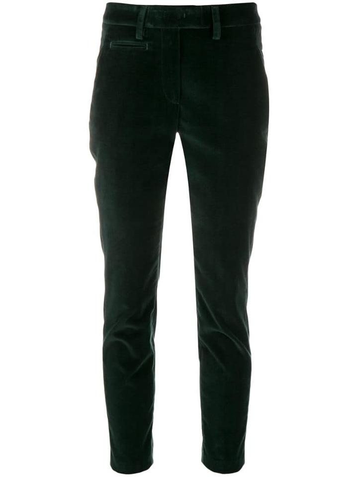 Dondup Velvet Cropped Trousers - Green