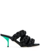 Marco De Vincenzo Triple Treccia Slider Sabot Sandals - Black