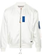 Education From Young Machines Faux Fur Patches Bomber Jacket - White