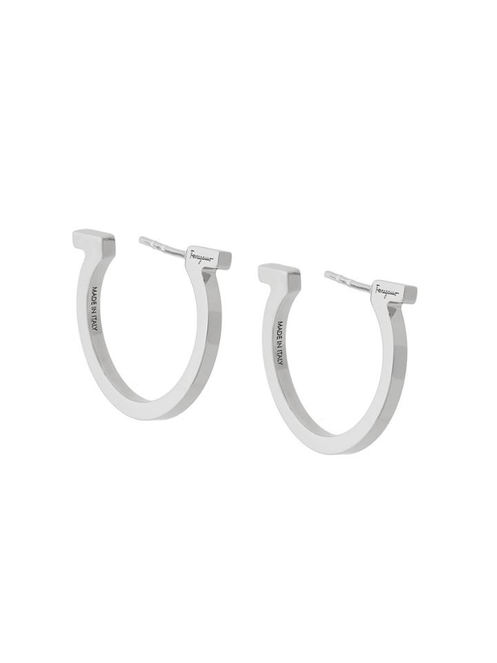 Salvatore Ferragamo Small Gancio Hoops - Metallic