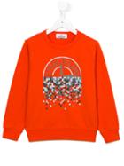 Stone Island Kids Pixel Logo Print Sweatshirt, Boy's, Size: 8 Yrs, Yellow/orange