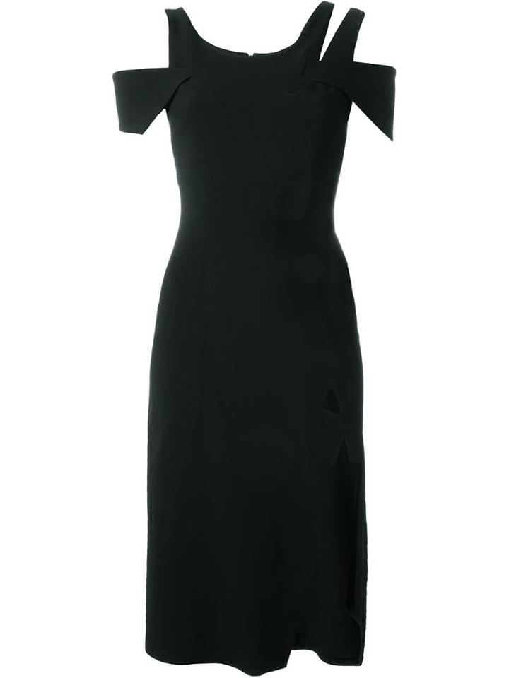 Christopher Kane Asymmetric Cut-out Dress, Women's, Size: 6, Black, Spandex/elastane/acetate/viscose/silk