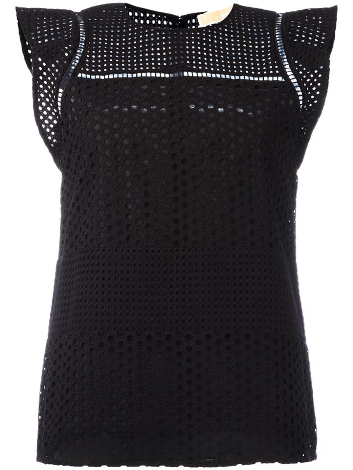 Michael Michael Kors Flute Sleeve Tank Top - Black