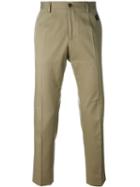 Dolce & Gabbana Embroidered Crown Tailored Trousers, Men's, Size: 52, Nude/neutrals, Viscose/cotton/spandex/elastane