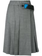Prada Pleated Skirt, Women's, Size: 42, Grey, Silk/spandex/elastane/virgin Wool