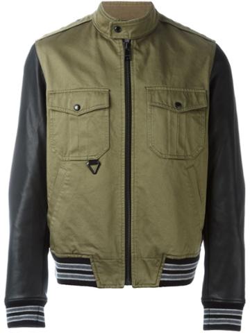 Just Cavalli Leather Sleeves Jacket