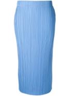 Jil Sander - Pleated Midi Skirt - Women - Polyester - 34, Blue, Polyester