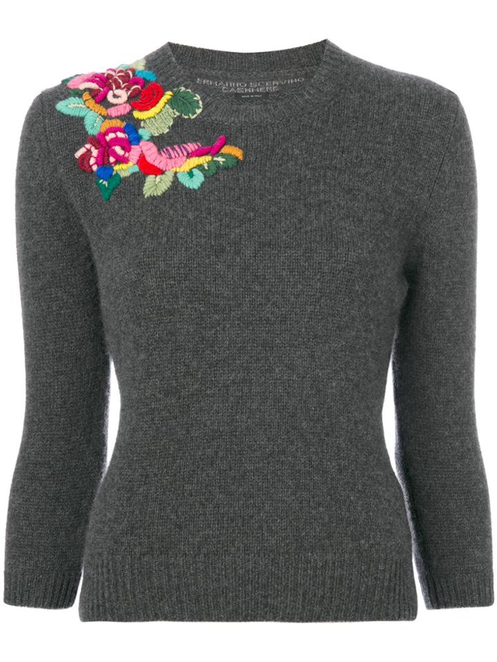Ermanno Scervino Embroidered Jumper - Grey